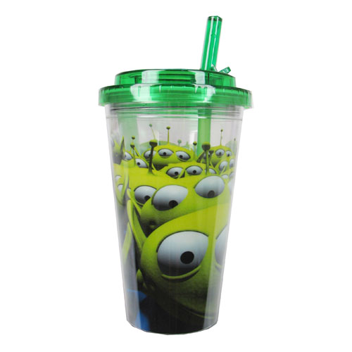 Toy Story Aliens Green 16 oz. Flip-Straw Plastic Travel Cup